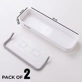 Kuber Industries Set of 2 Bathroom Organizer with Towel Hanger |Self-Adhesive Wall Shelf|Non-Toxic|Easy to Fit Plastic Bathroom Shelf|Multipurpose Wall Mounted Shelf for Bathroom & Kitchen|1323|White